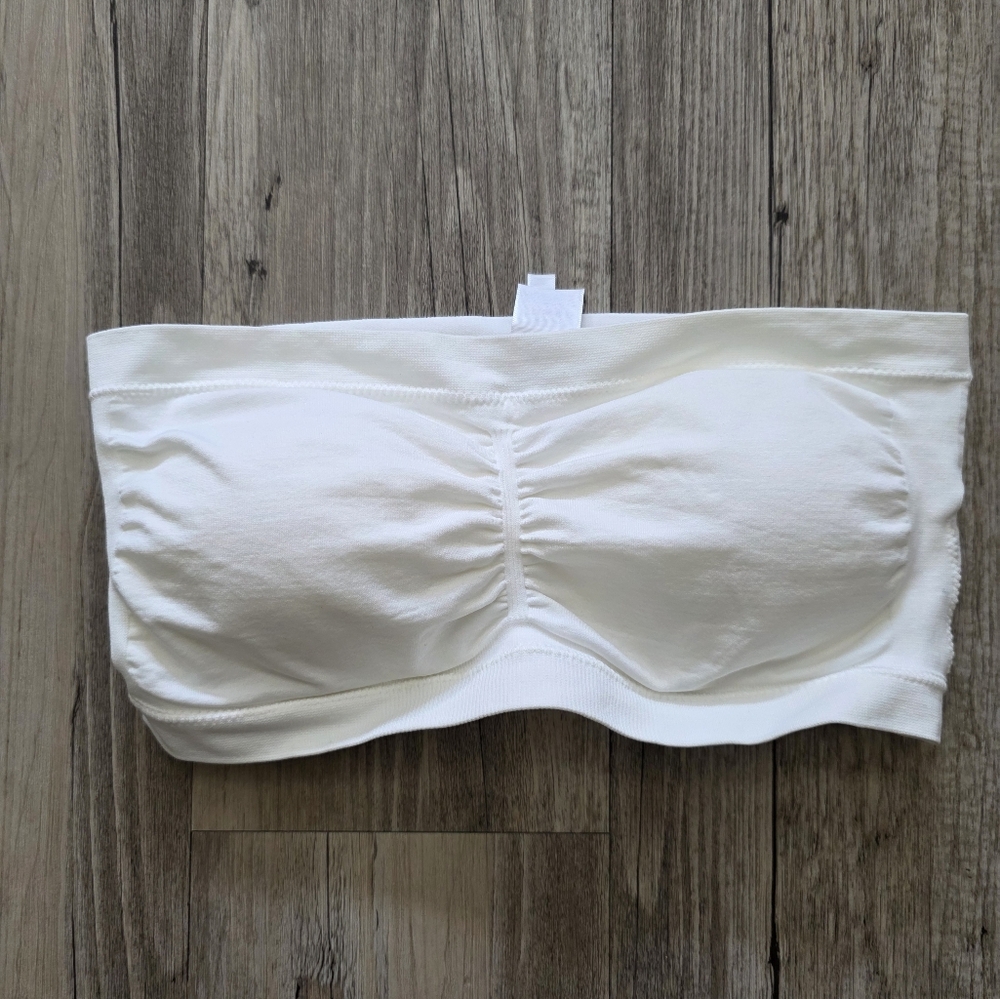 White Strapless Bandeau Bra